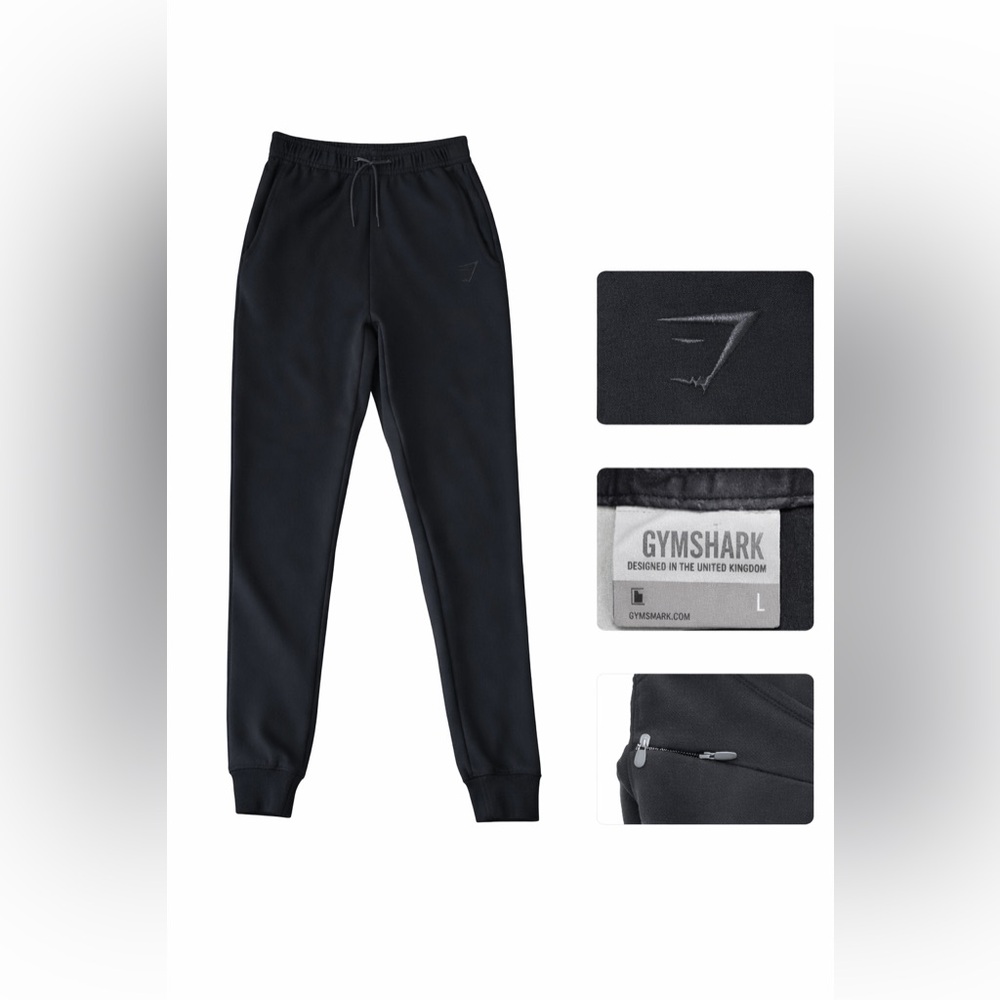 Gymshark Black Joggers Gymshark men’s black jogger sweatpants in size Large